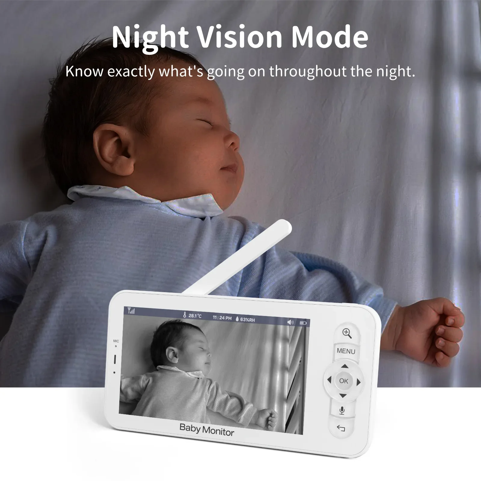 Bebek Monitörü HD 5 İnç LCD İk - Audio Detect Music incelemesi ve fiyatı